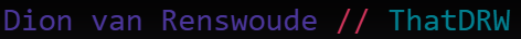 Logo van Dion van Renswoude // ThatDRW Software Engineer // DevOps // Full-Stack // Accelerator // IndieDev